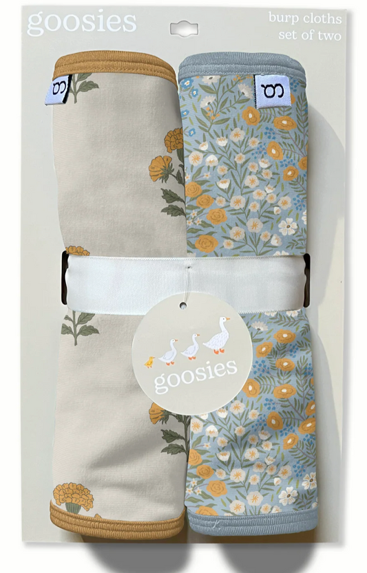 Marigold Block Print - Burp Cloth Set