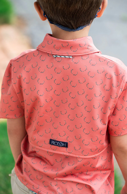 Crabapple Antler Print Pro Performance Polo