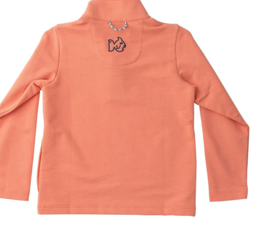 Boy's Sporty Snap Pullover in Crabapple