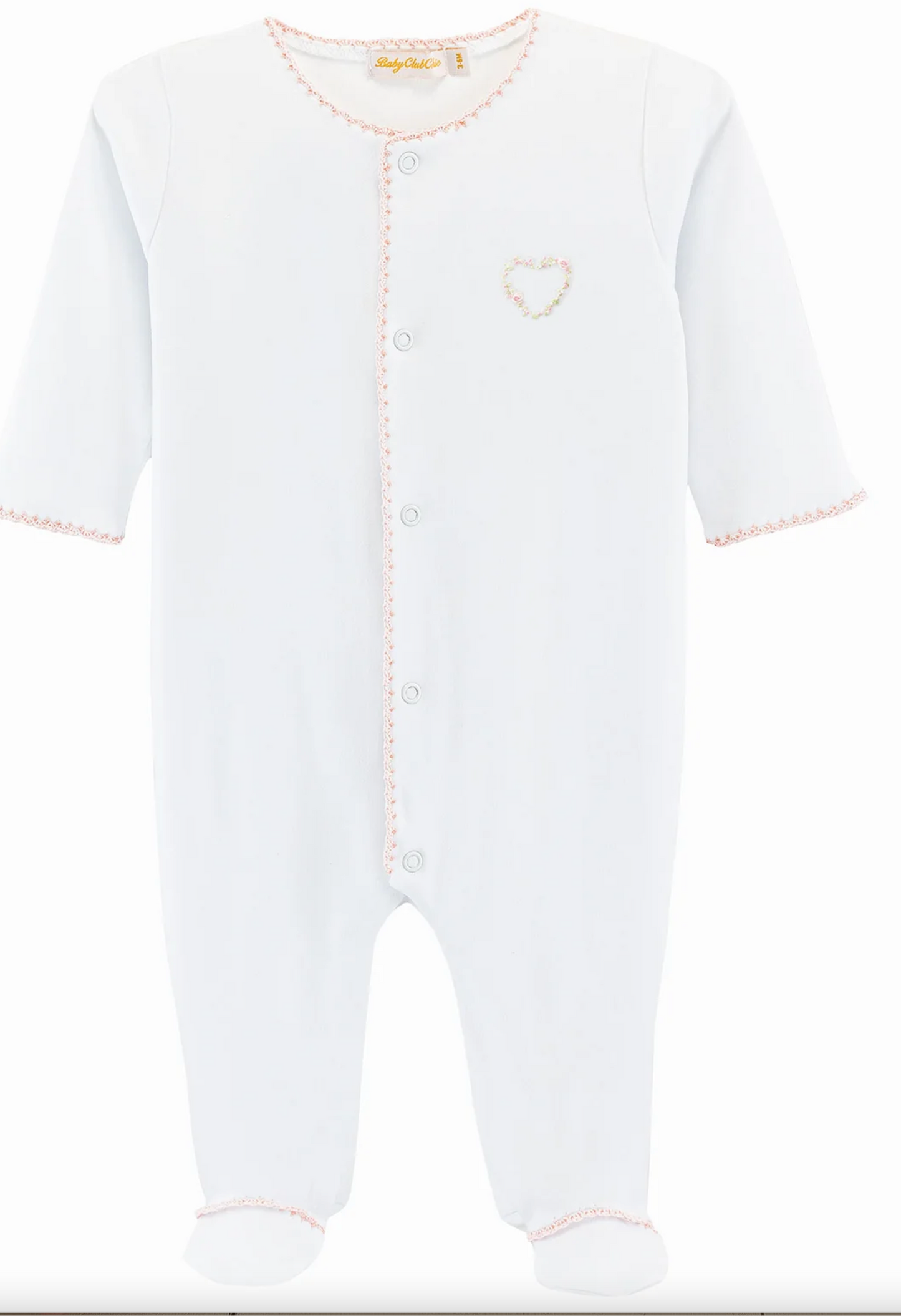 Sweet Hearts Footie with Crochet Trim
