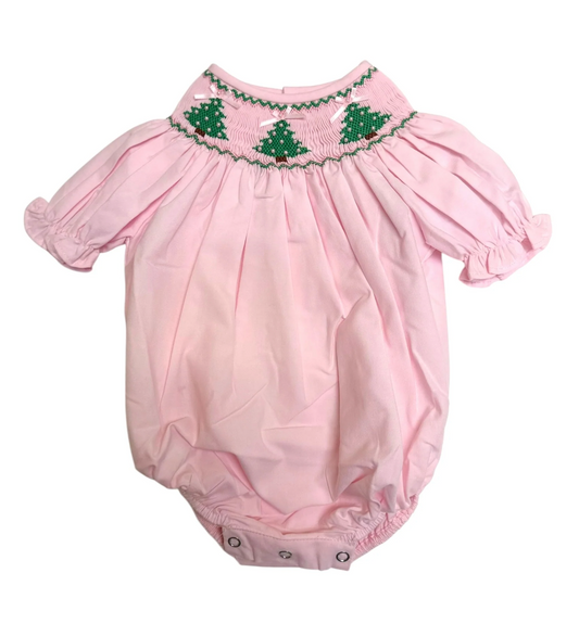 Christmas Tree Smocked Bubble