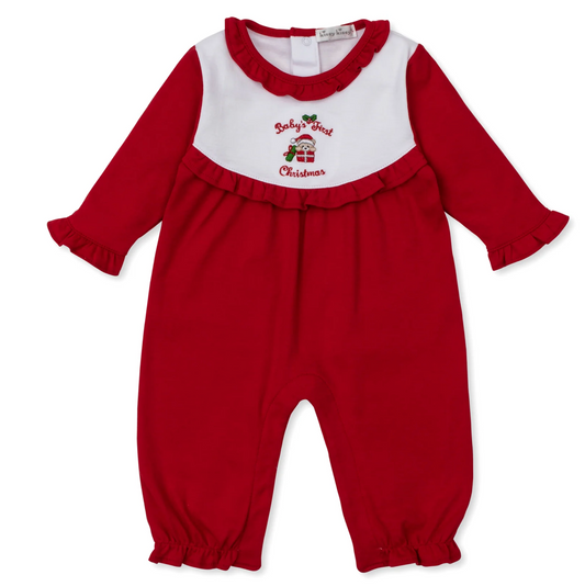 Girl's Baby's First Christmas Playsuit