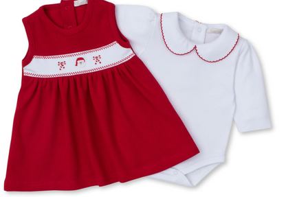 Holiday Medley Hand Embroidered Jumper Set for Girls
