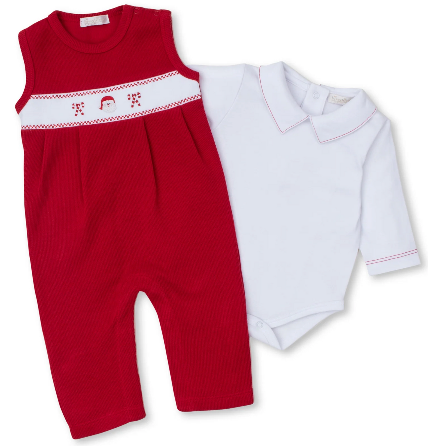 Holiday Medley Hand Embroidered Overall Set for Boys