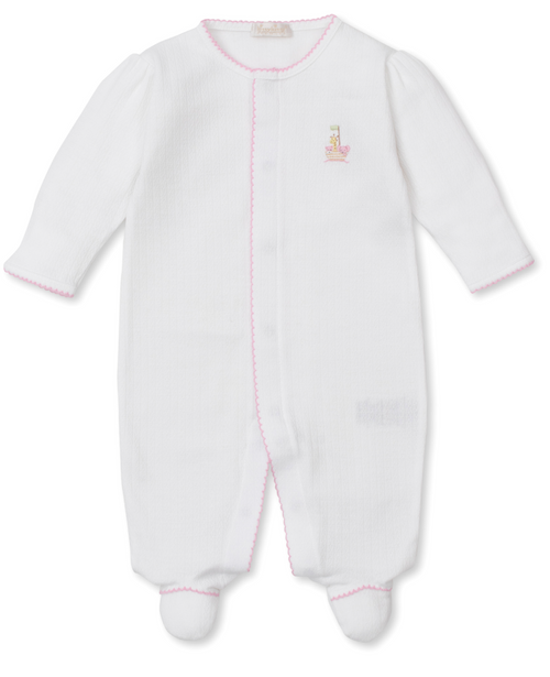 Girl's Noah's Ark Hand Embroidered Footie