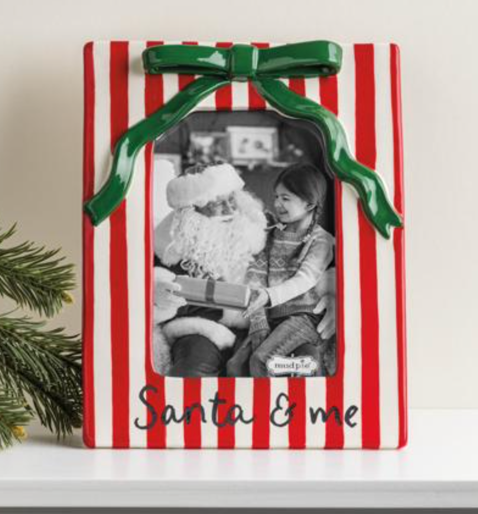 Ceramic Christmas Bow Frame 4x6