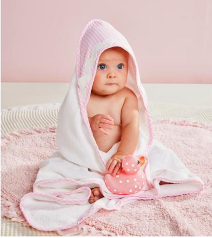 Pink Gingham Hooded Towel