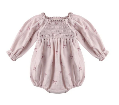 Eden Romper with Bow Print