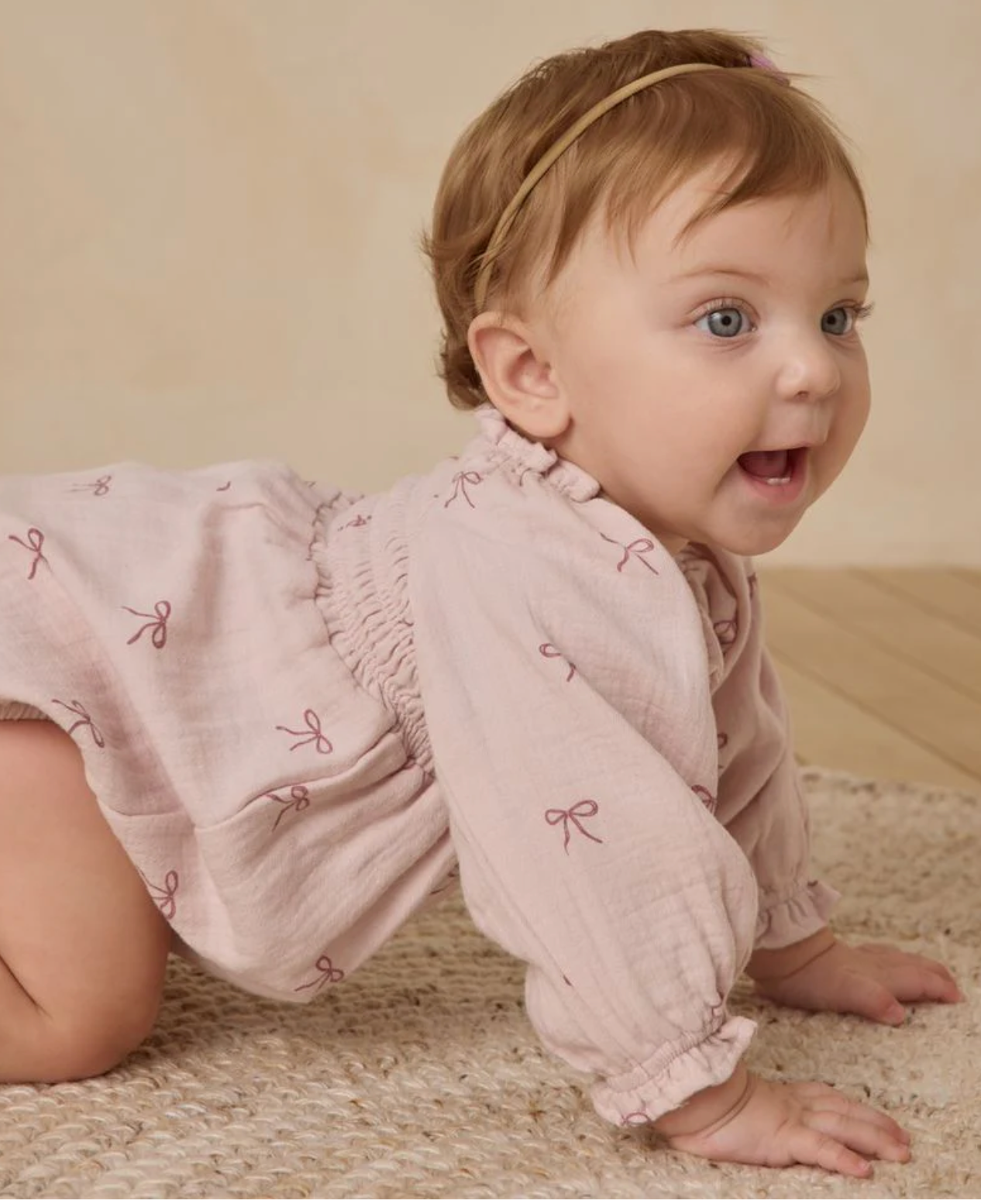 Eden Romper with Bow Print