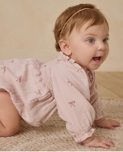 Eden Romper with Bow Print