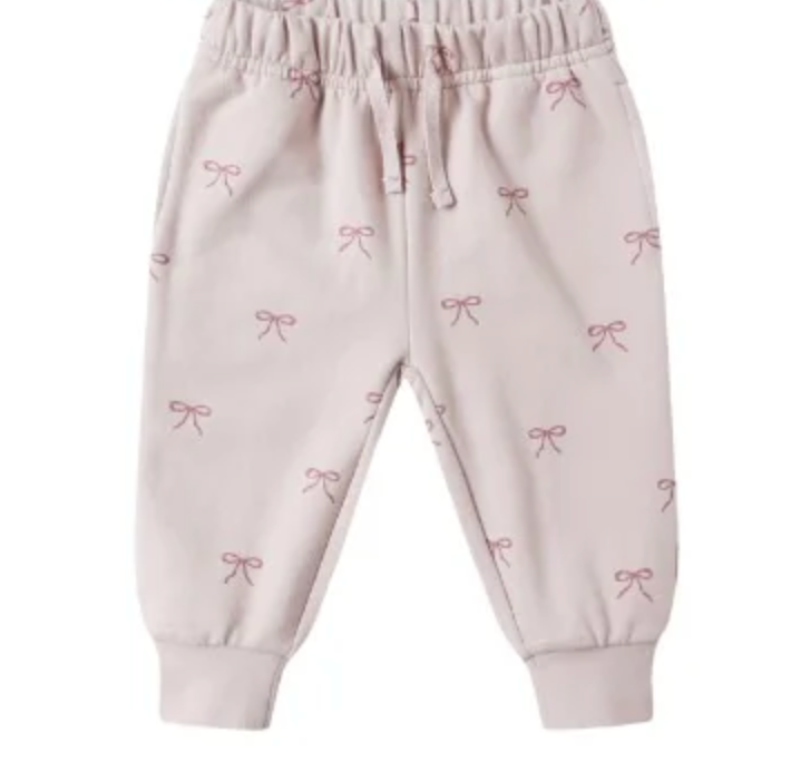Relaxed Fleece Sweatpant with Bow Print