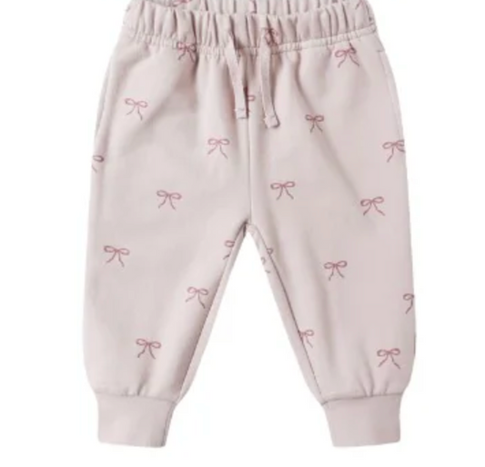 Relaxed Fleece Sweatpant with Bow Print