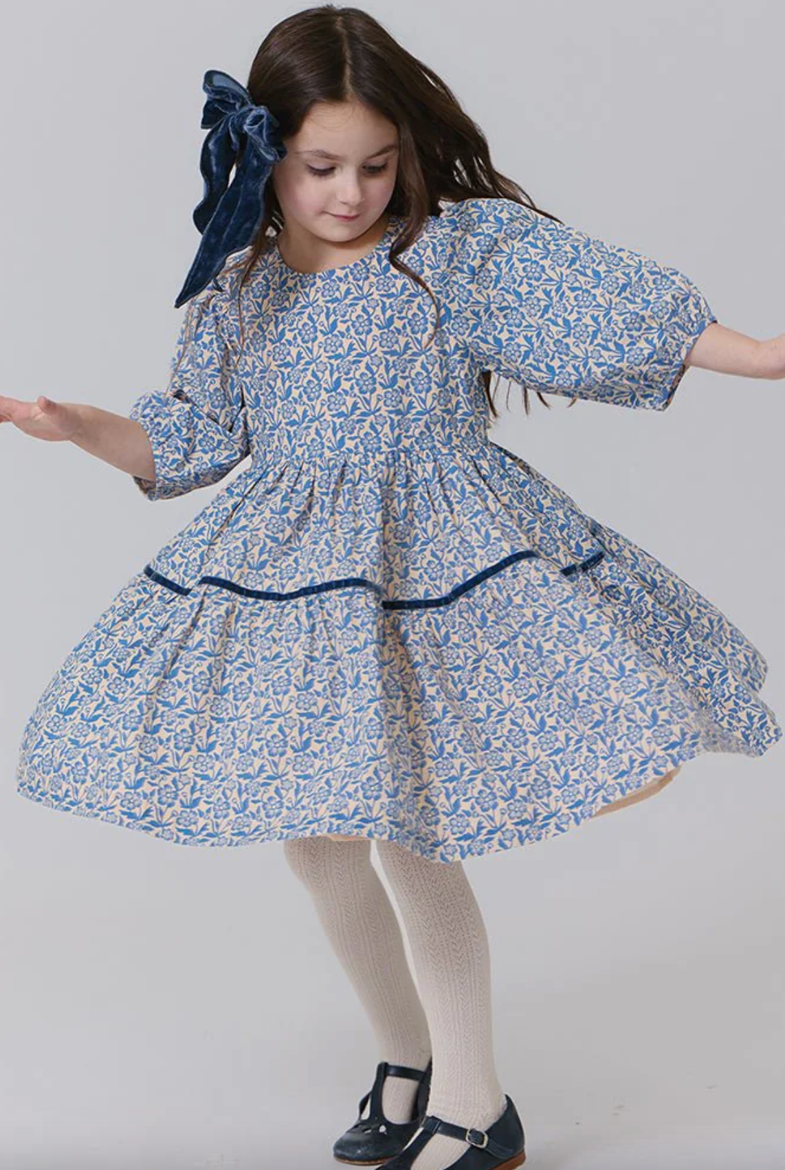 Maribelle Dress - Blue Climbing Floral