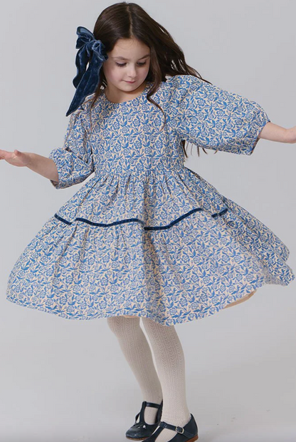 Maribelle Dress - Blue Climbing Floral