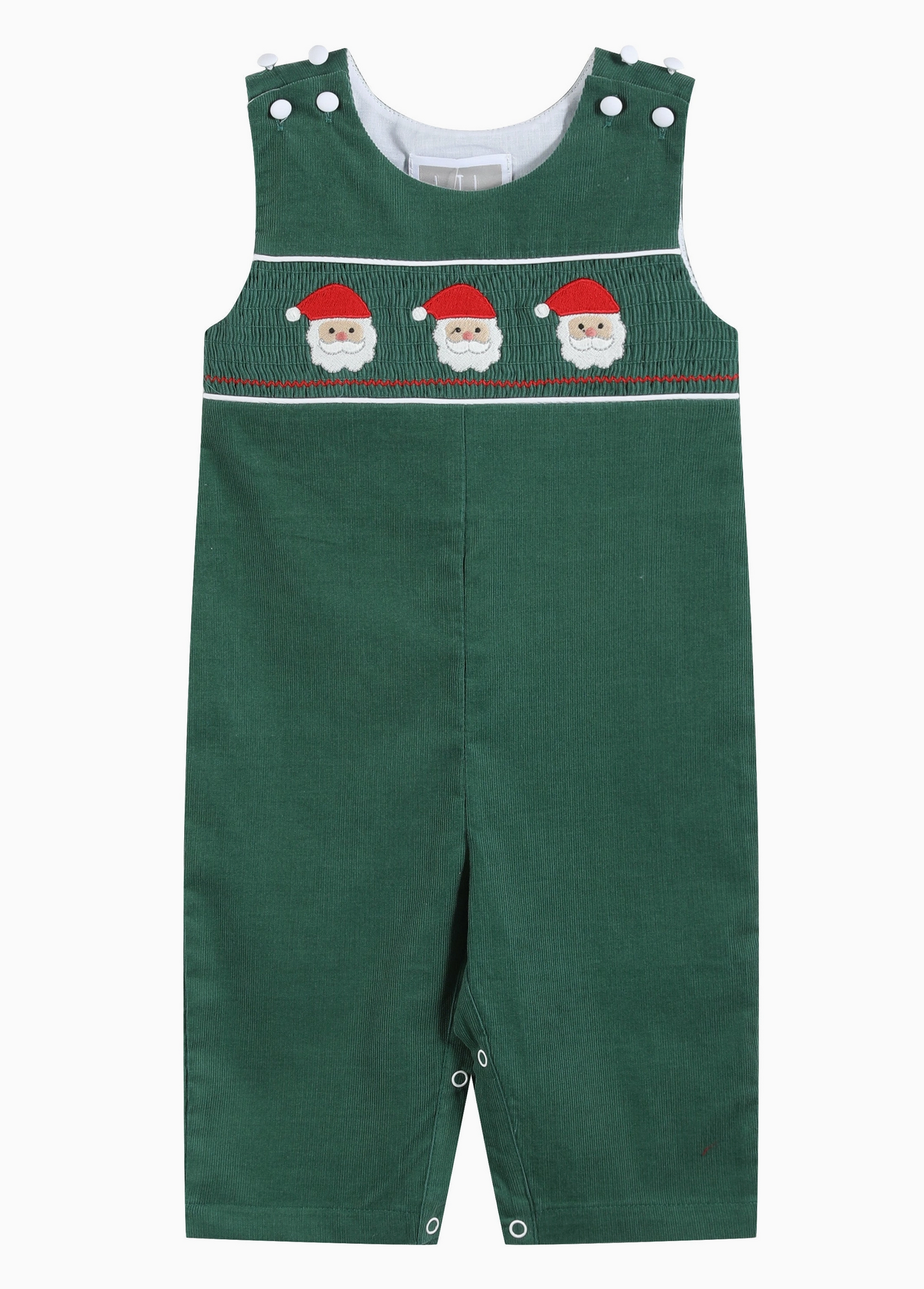 Green Velvet Smocked Santa Jon Jon