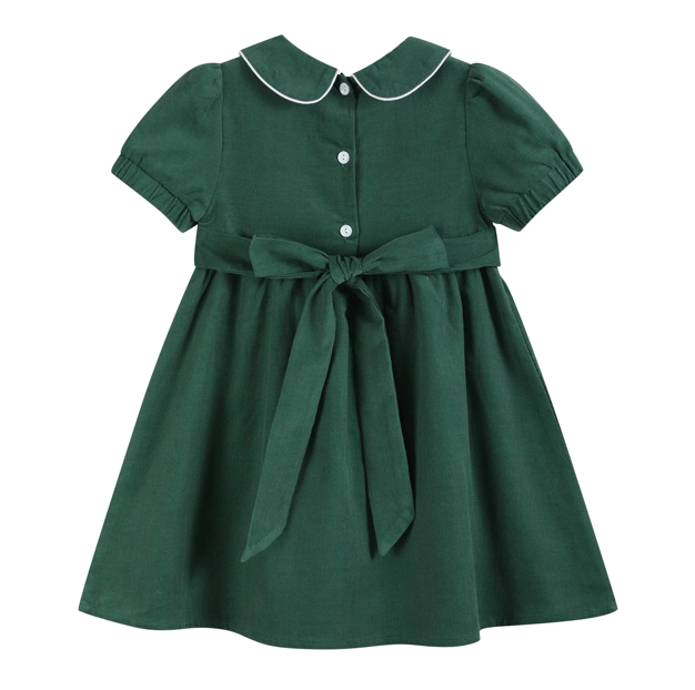 Green Velvet Smocked Santa Dress