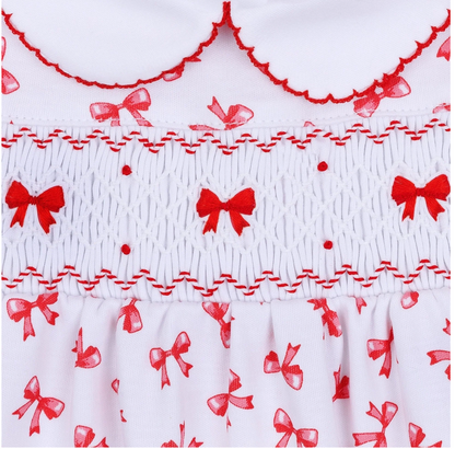 Scarlett Bows Smocked Footie