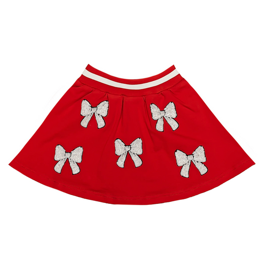 Red White Bow Skort