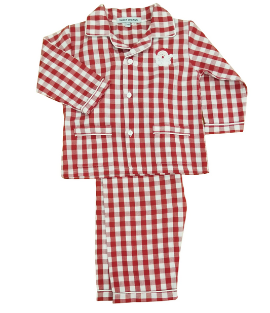 Santa Red Gingham  Boys Pajamas