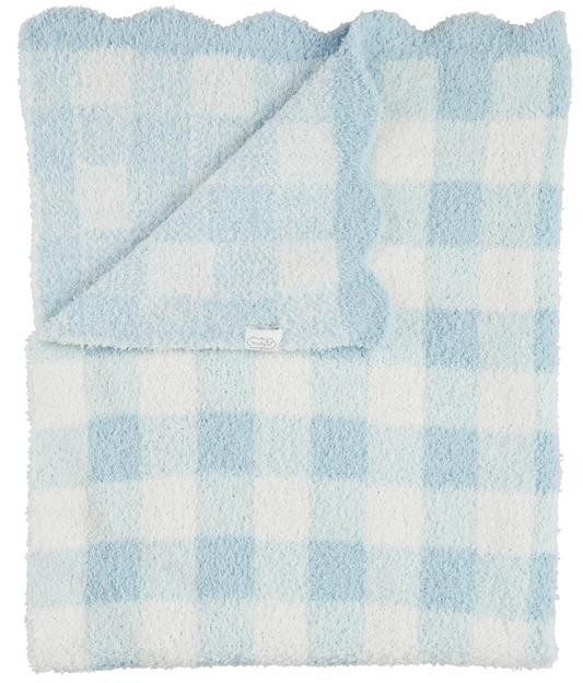 Blue Gingham Chenille Blanket