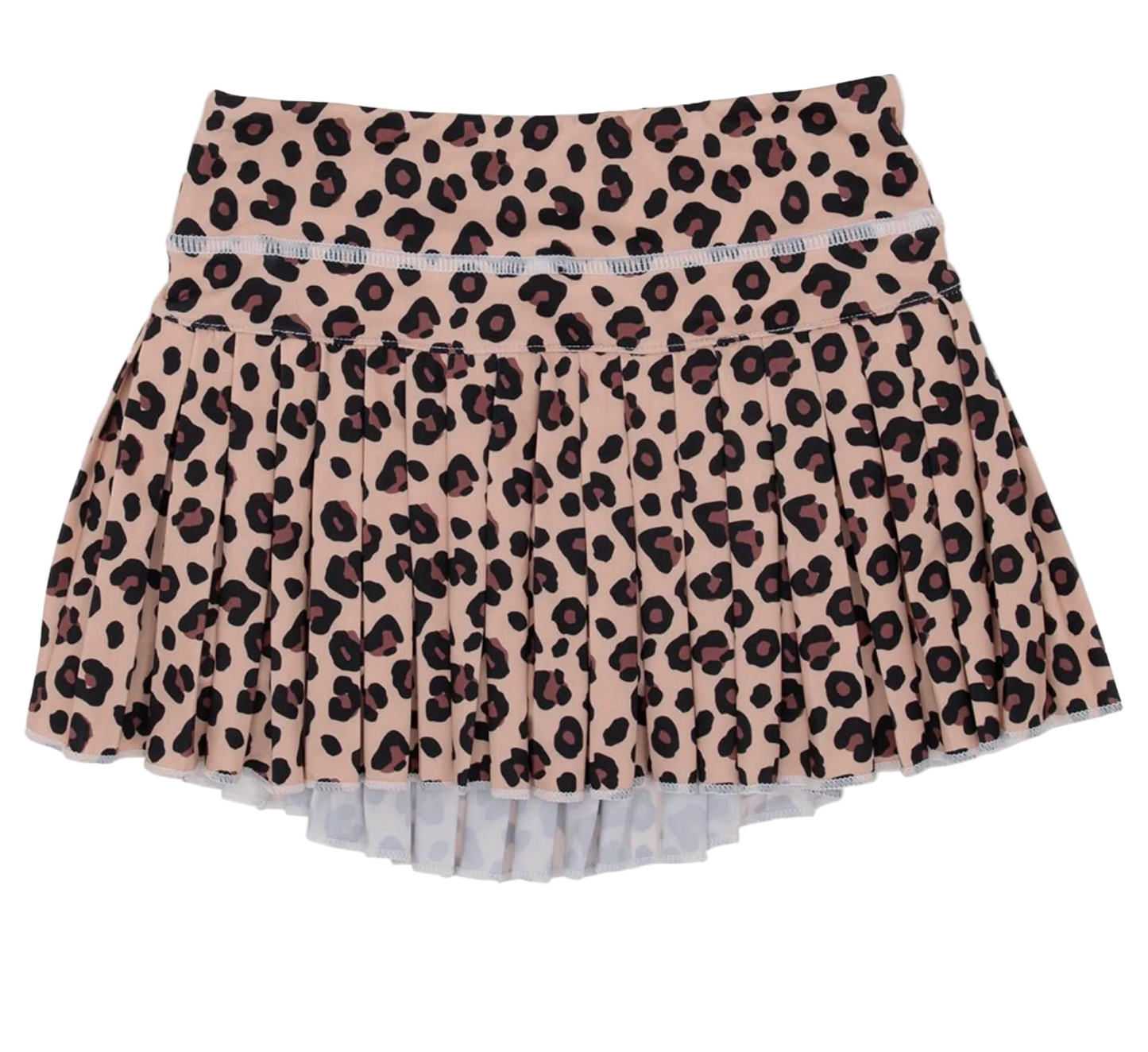 Leopard print skirt with a white background