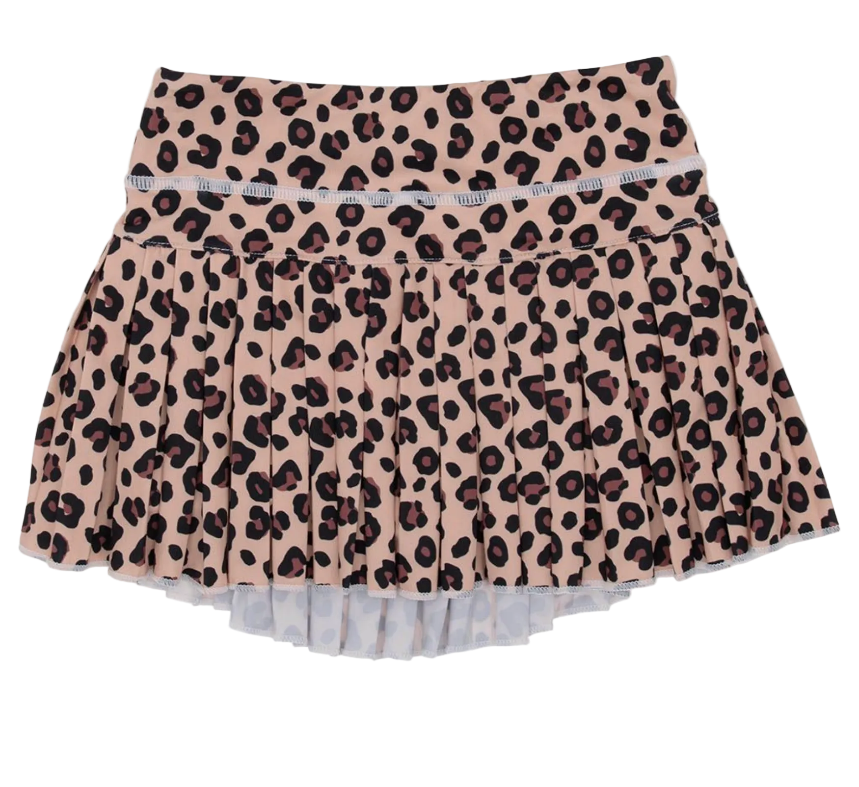 Leopard print skirt with a white background