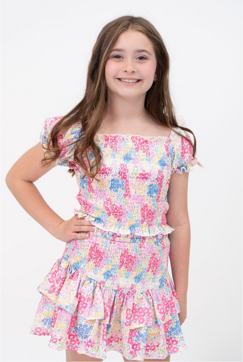 Blooming Ditzy's Print Smocked Set