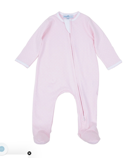 Simply Sweet Zip Footie- Pink