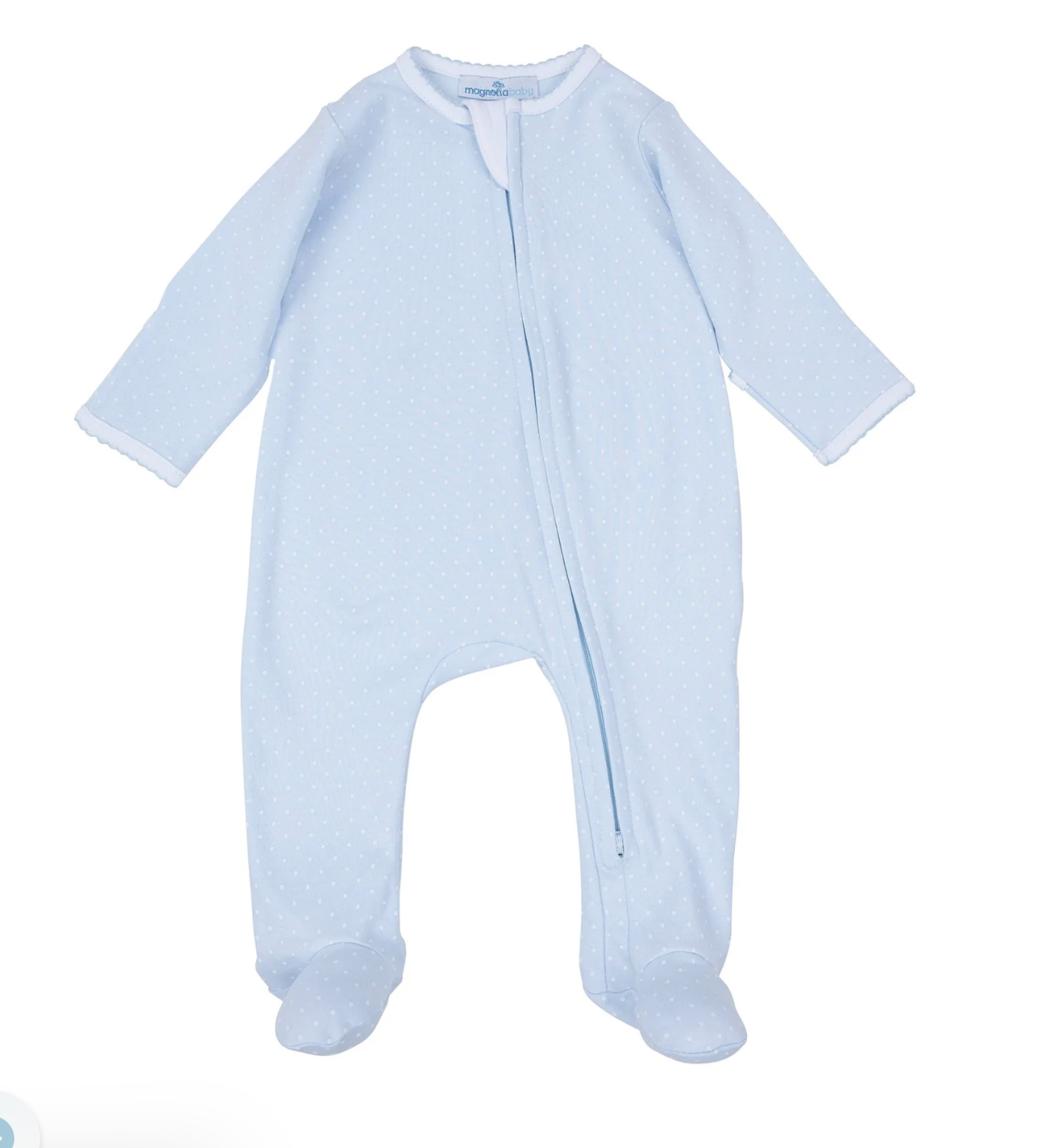 Simply Sweet Zip Footie- Light Blue