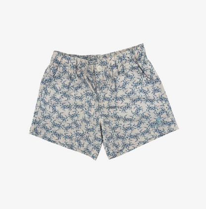watercolor crab patterned shorts on a white background