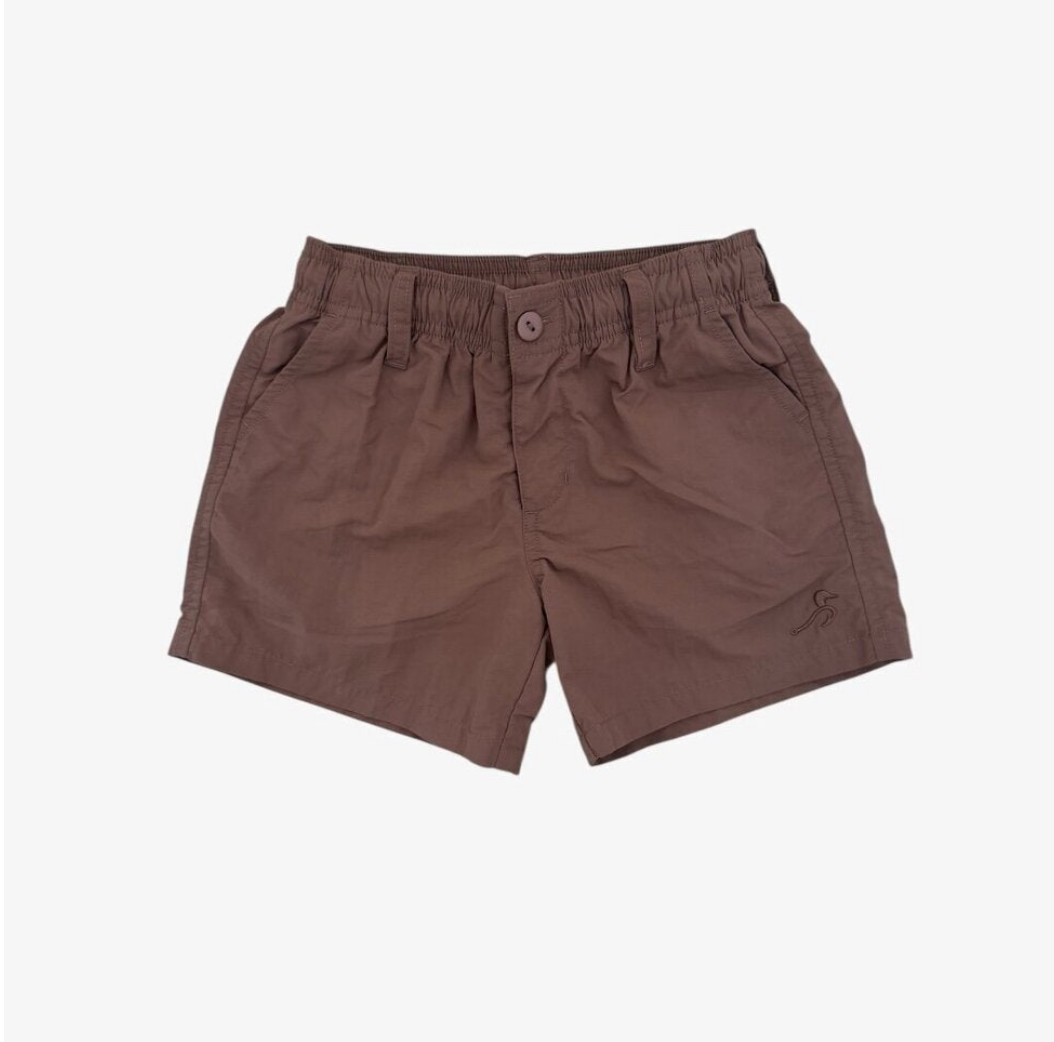 Brown shorts on a white background