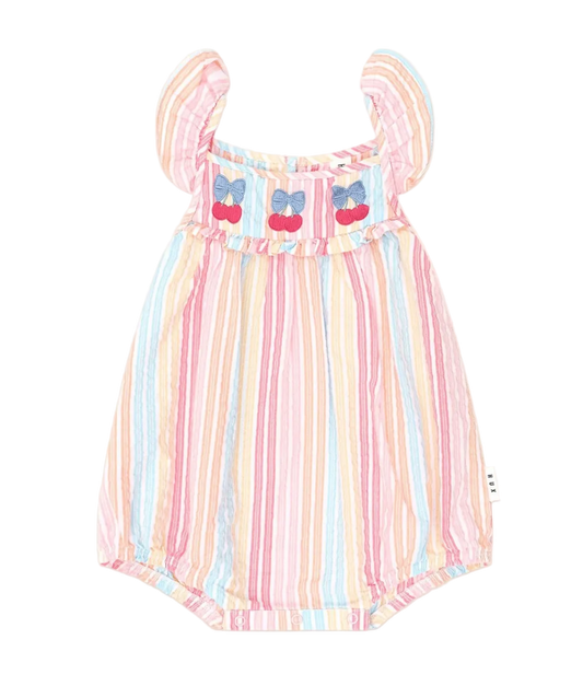Vintage Rainbow Stripe Bubble Romper