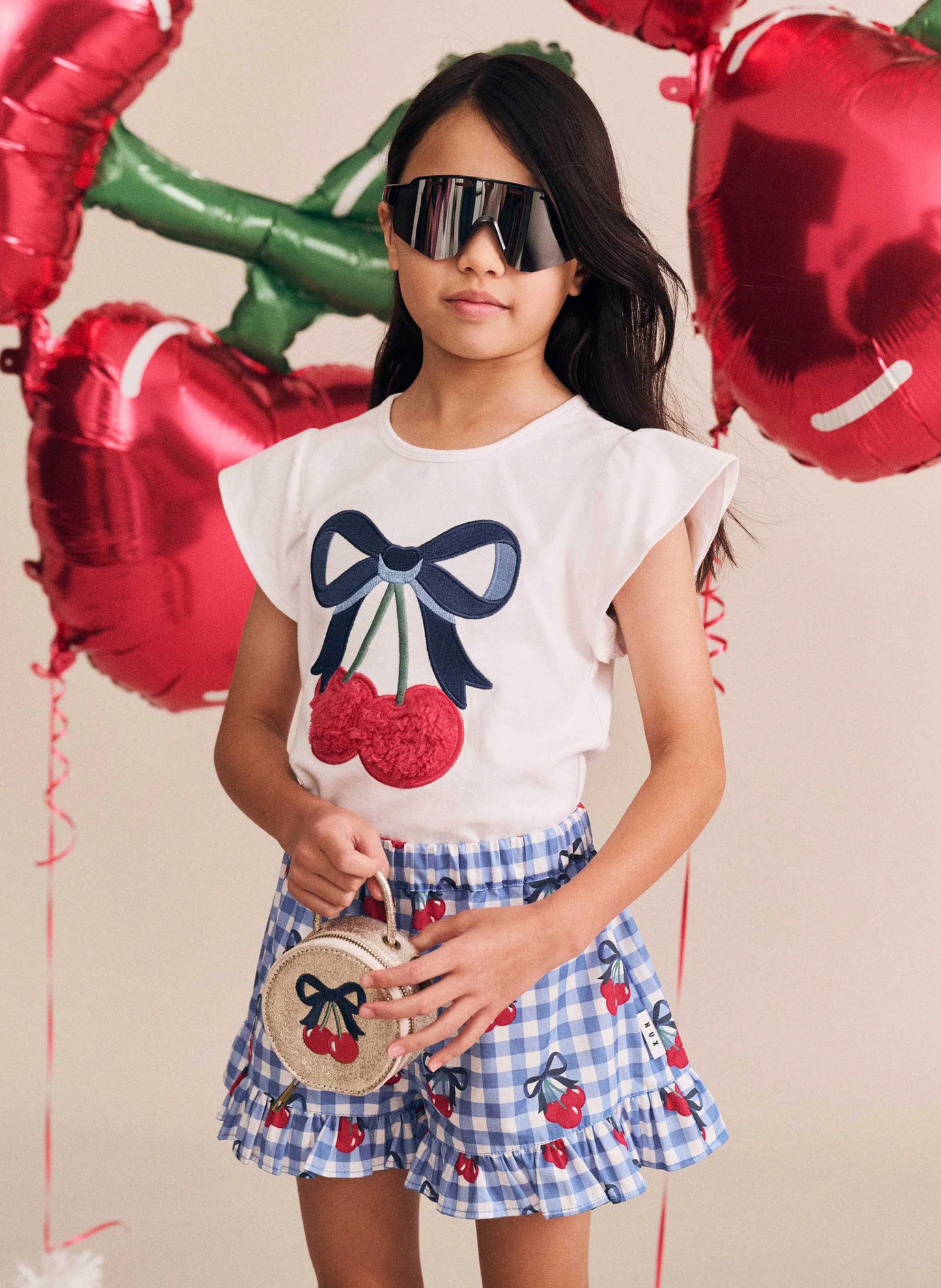 Cherry Gingham Skort