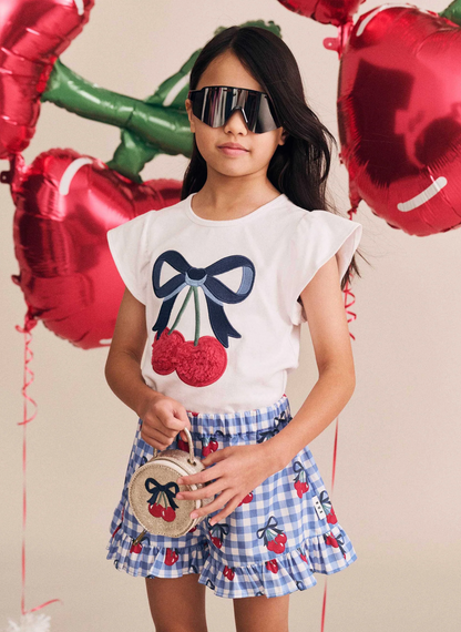Cherry Gingham Skort