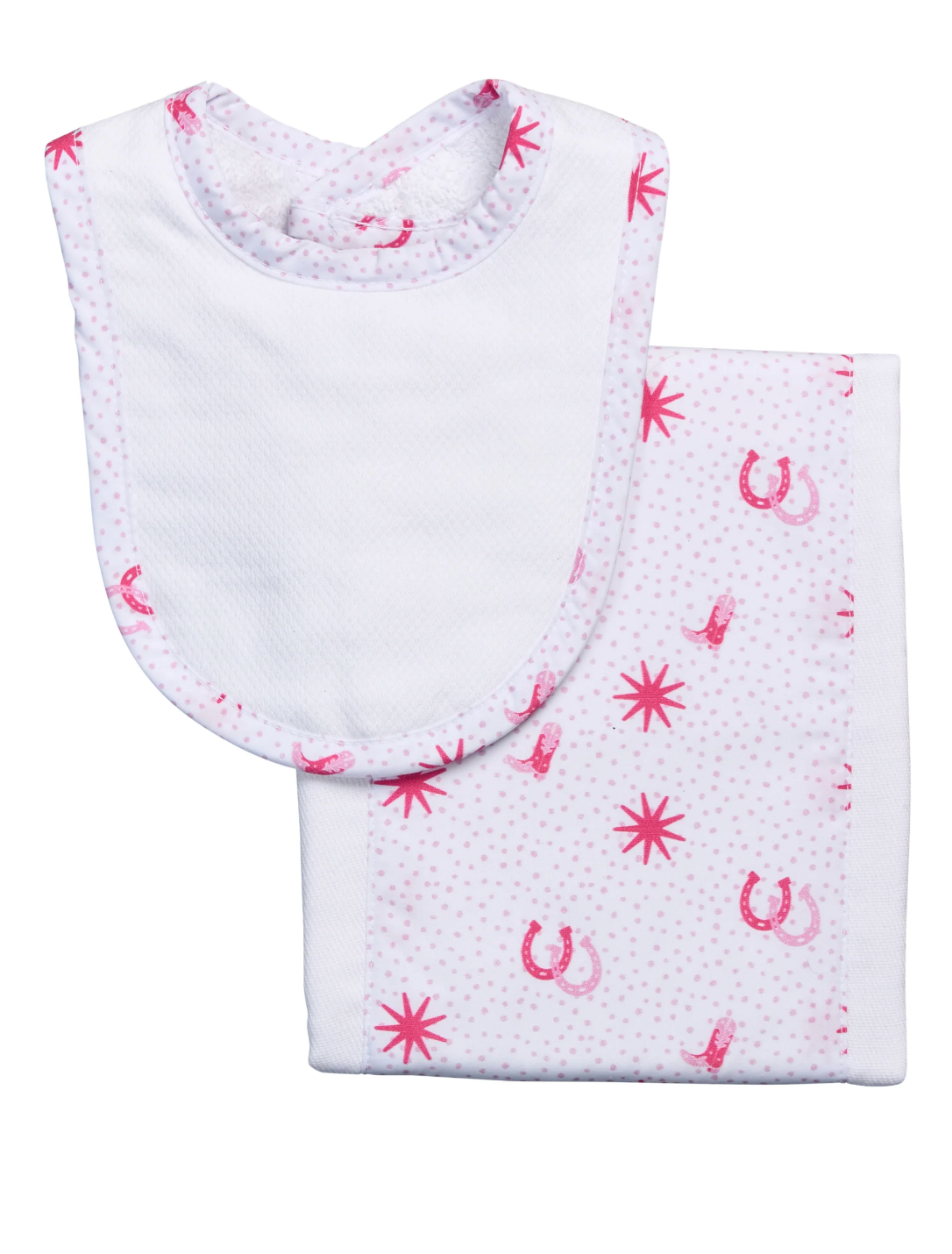 Cowgirl Drooler Bib & Burp Set