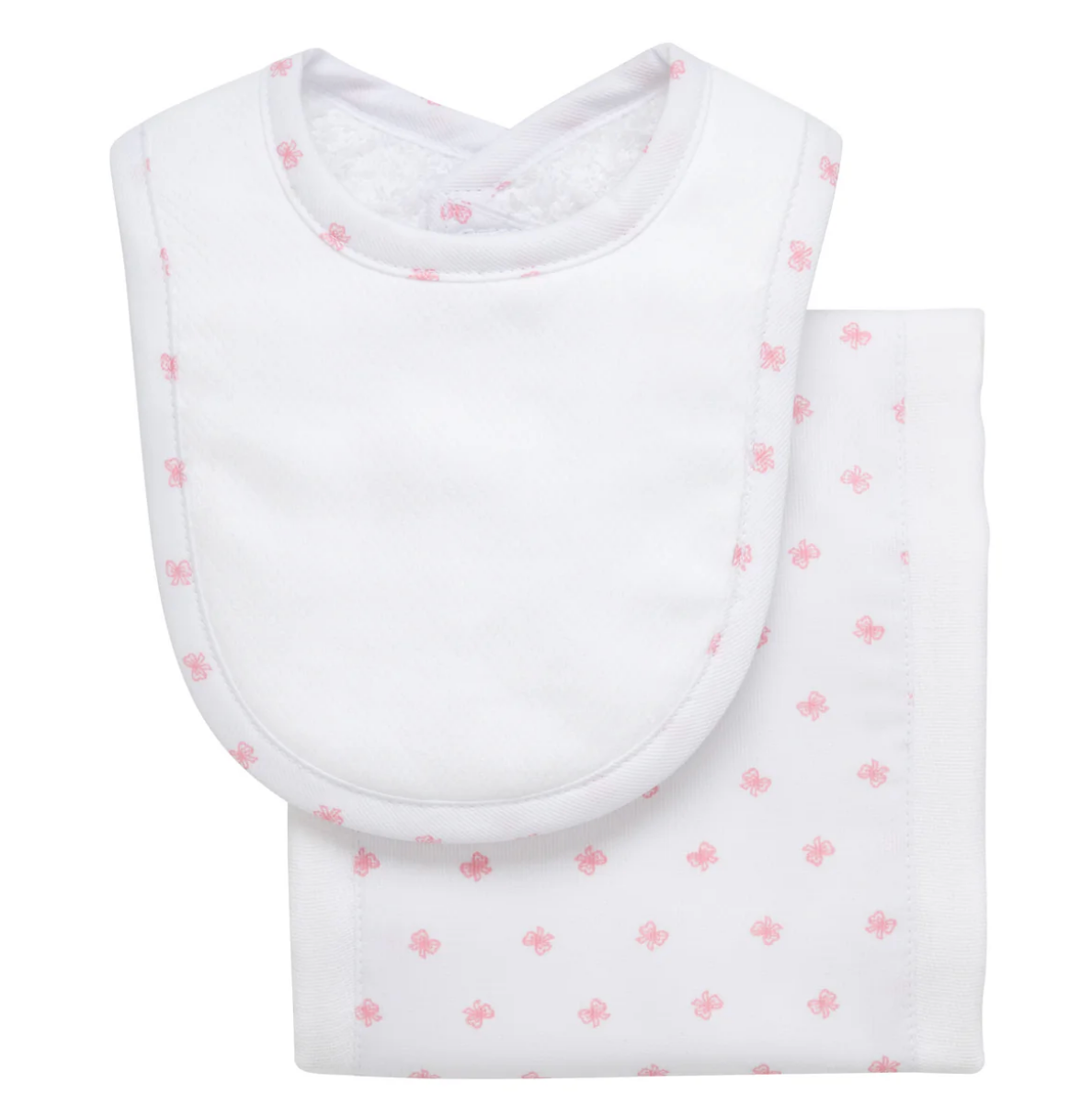Bow Print Drooler Bib & Burp Set