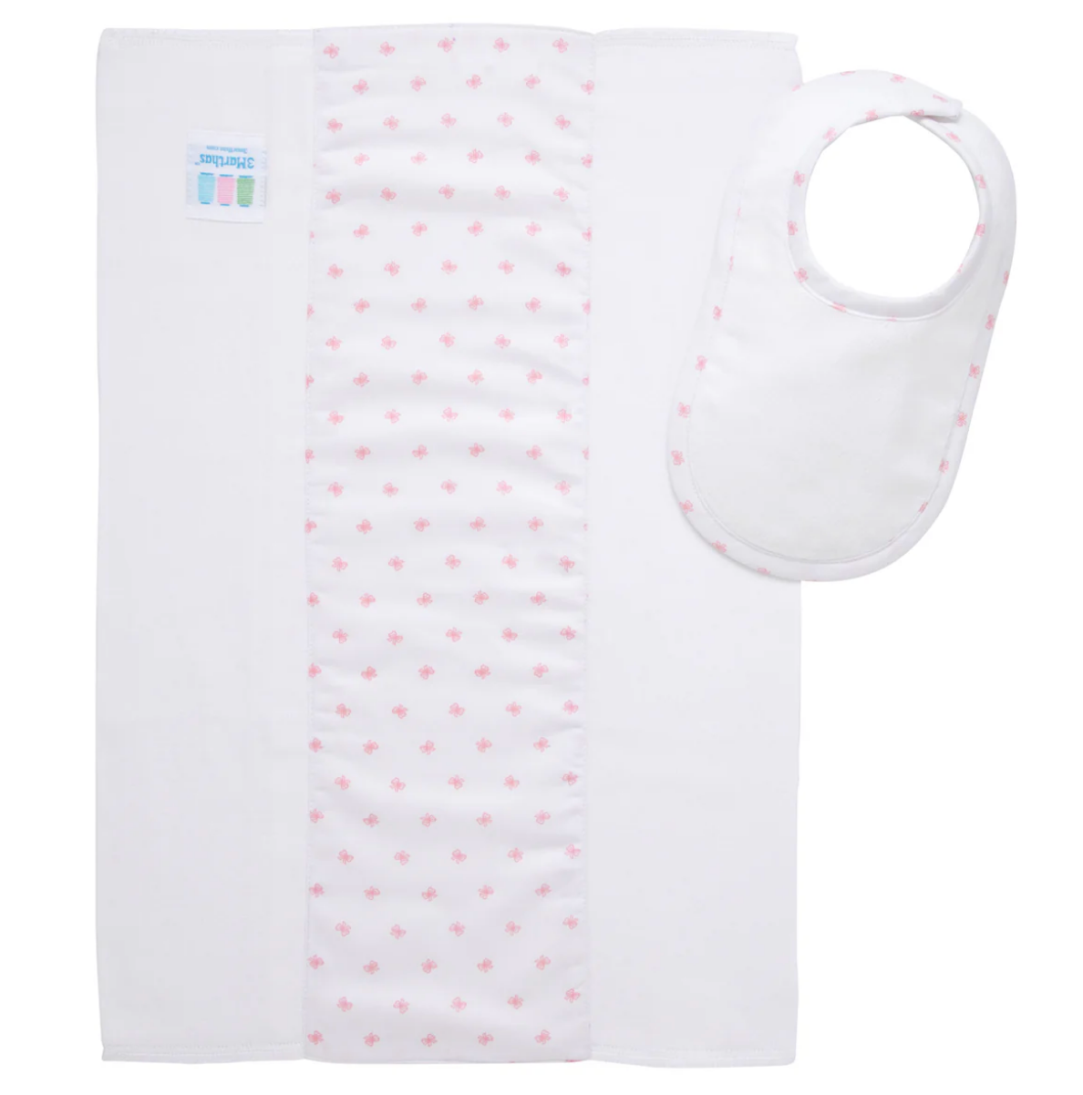 Bow Print Drooler Bib & Burp Set