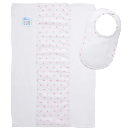 Bow Print Drooler Bib & Burp Set
