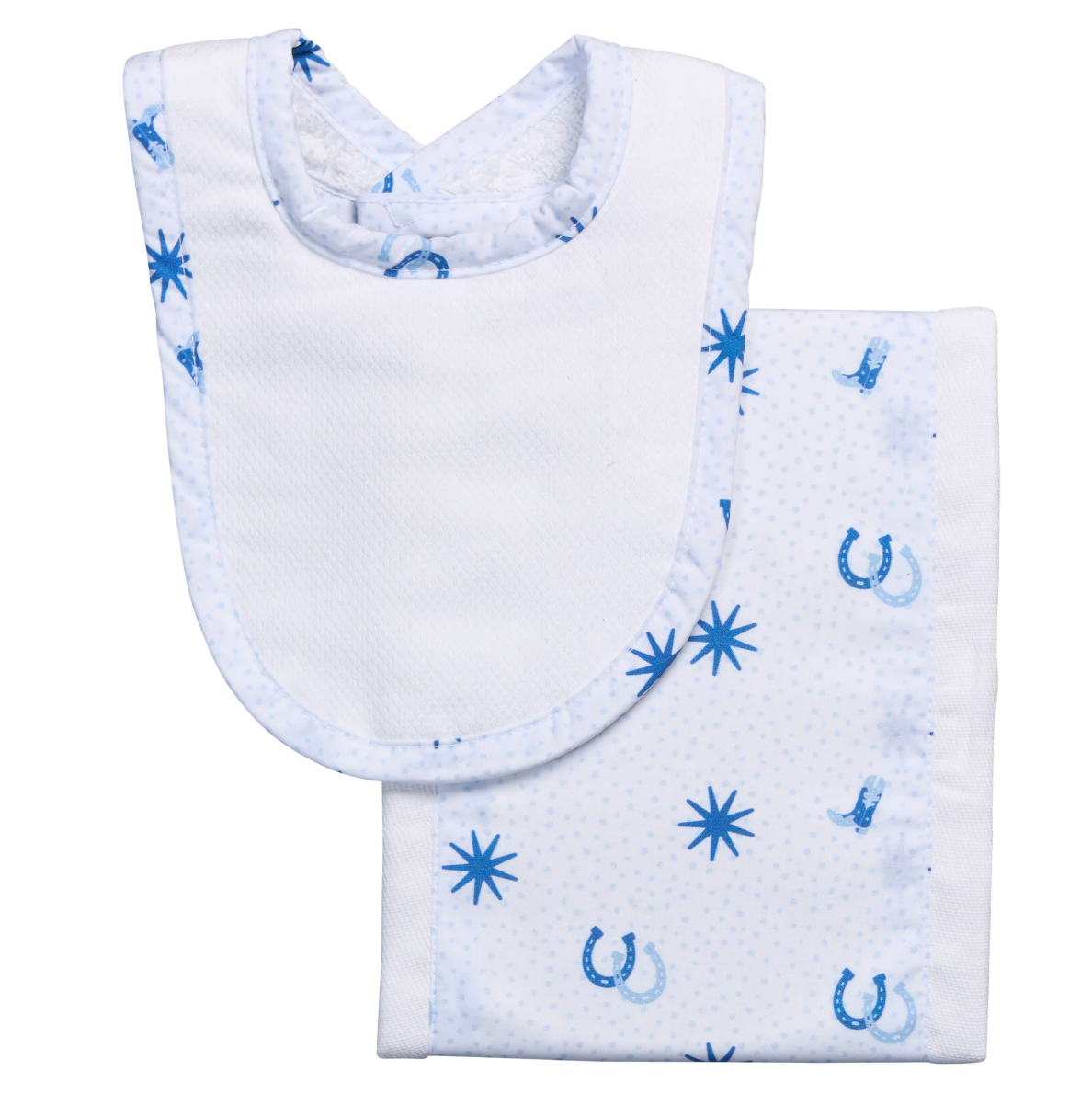 Cowboy Drooler Bib & Burp Set