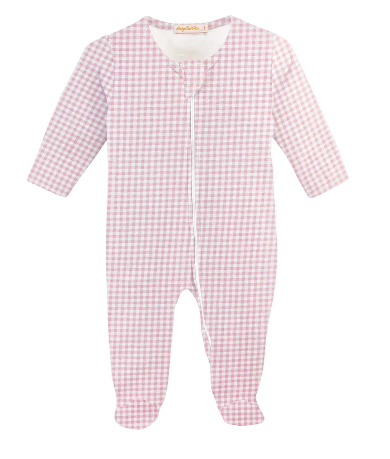 Pink Minichecks Zipped Footie