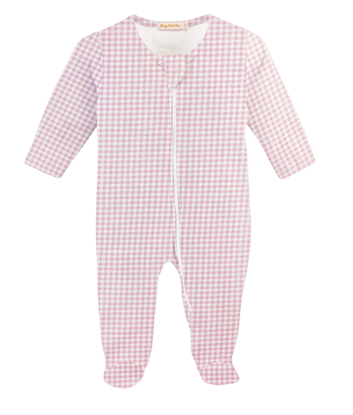 Pink Minichecks Zipped Footie