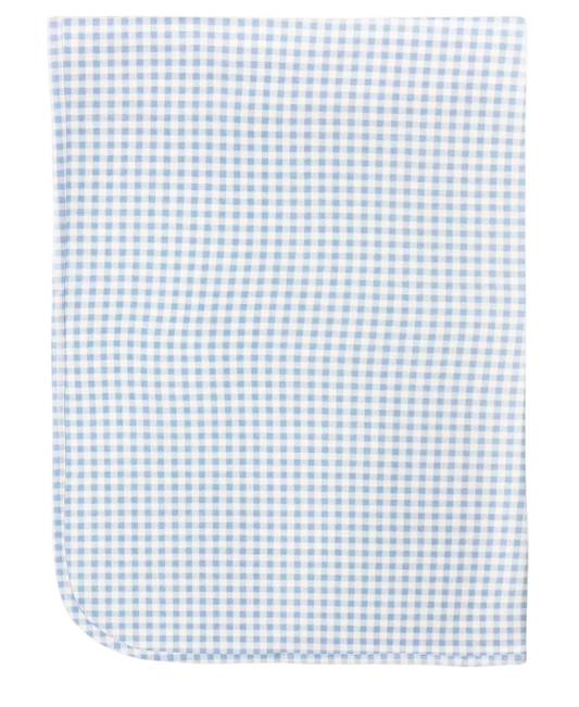 Light Blue Minichecks Receiving Blanket