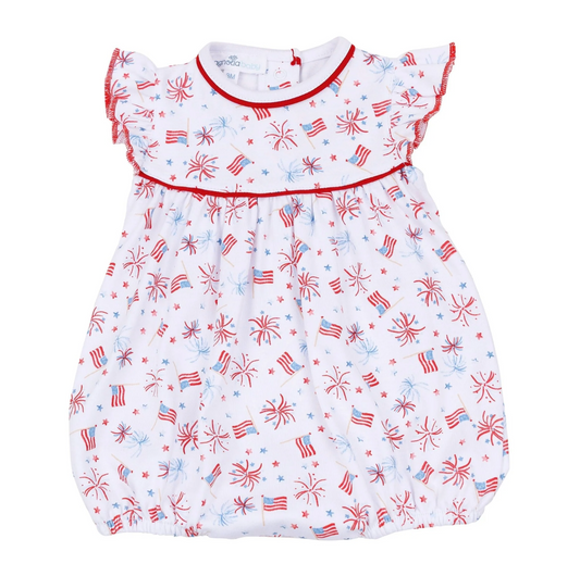 Sparkly Fourth Print Flutter Bubble