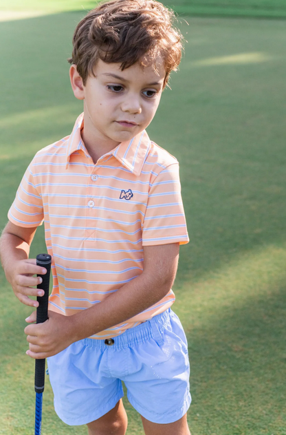 Orange Chiffon Stripe Polo