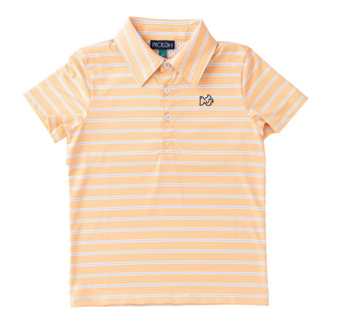 Orange Chiffon Stripe Polo
