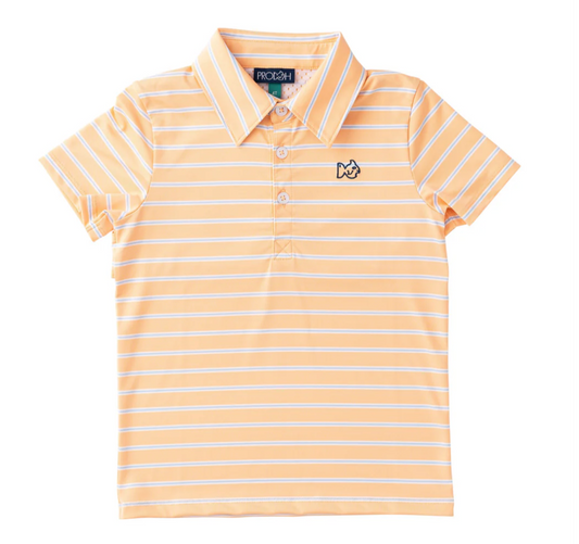 Orange Chiffon Stripe Polo