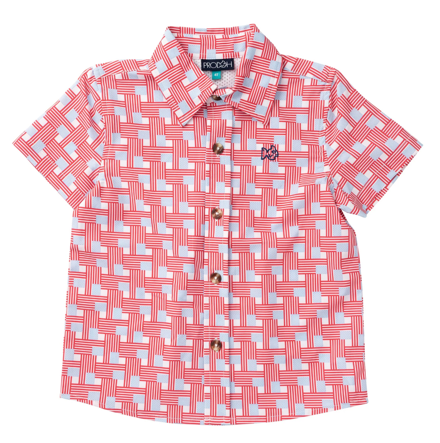 American Flag Plaid Button Down