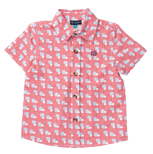 American Flag Plaid Button Down