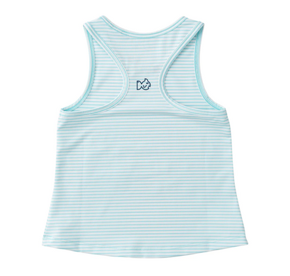 Aruba Blue Stripe Active Racerback Tank