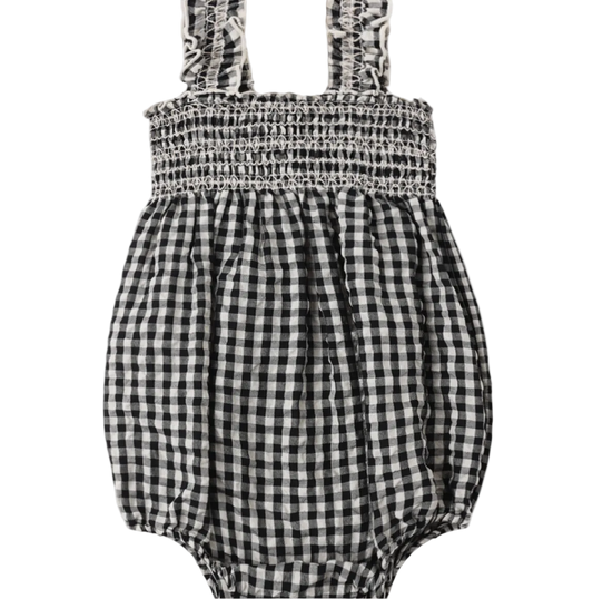 Julia Black Check Romper